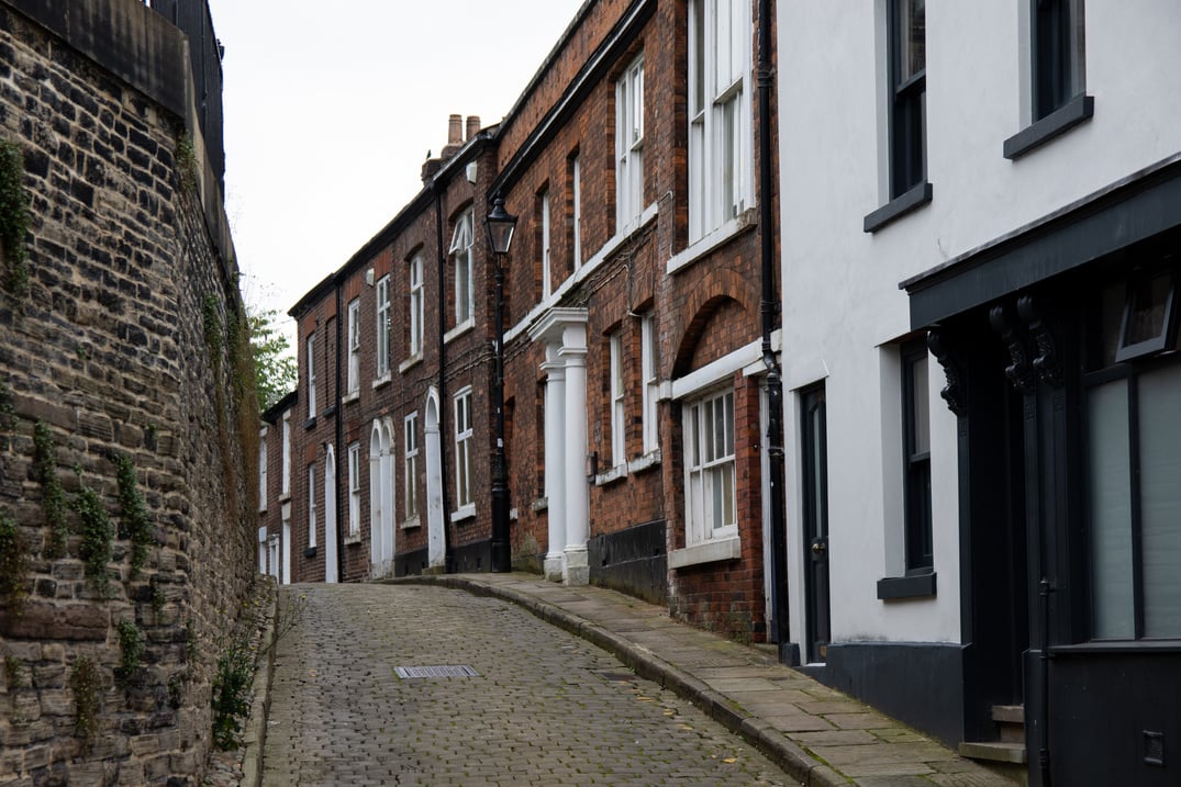 A street in Macclesfield town centre, Cheshire